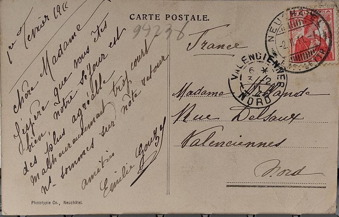 Cartoline postali: NEUCHÂTEL - Les Saars - 1911 – Usato da Delémont venduto da Domdom1 1