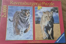 Ravensburger 2x 1000 Teile Puzzle Löwen & Tiger