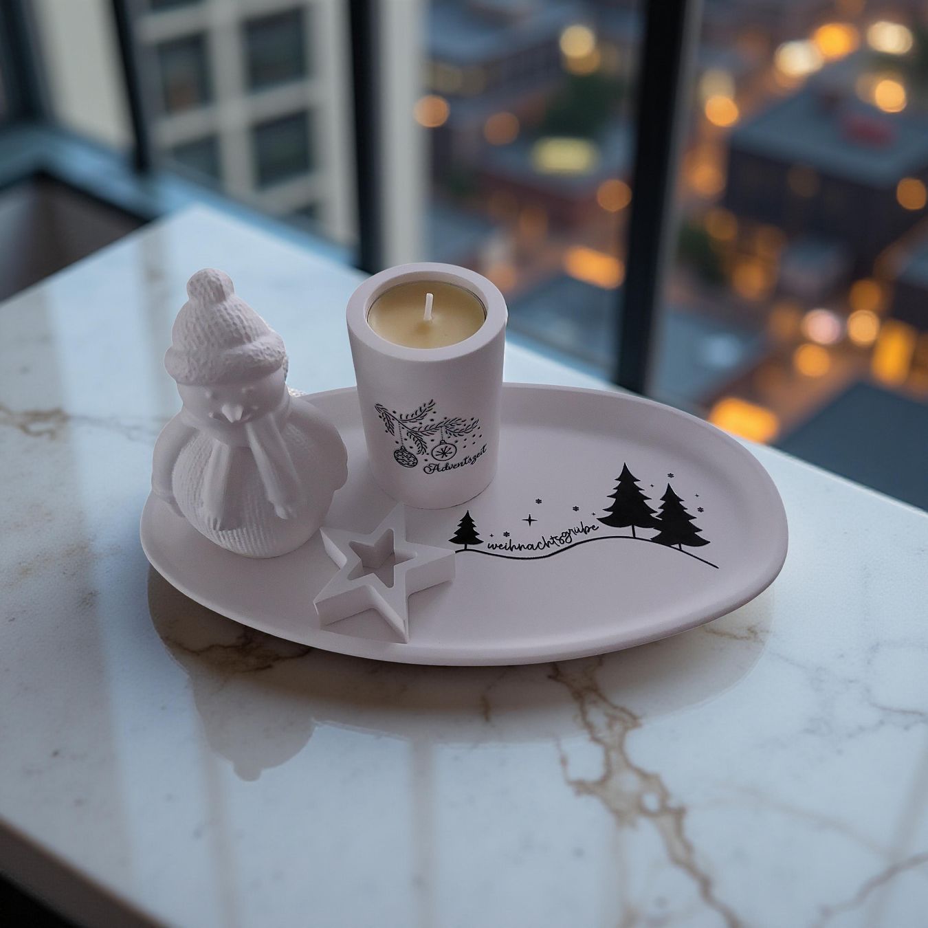 Tutte le decorazioni: Weihnachtsdeko Teller mit Kerzenhalter und Figur Handmade  – Nuovo e nell'imballaggio originale da Erlinsbach SO venduto da Inspirierend 1