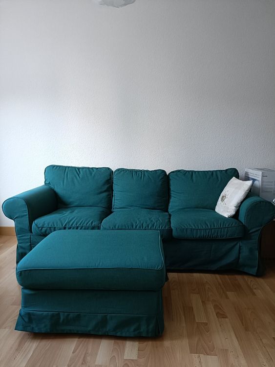 Ikea EKTORP Sofa + Hocker mit zwei verschiedenen Bezügen Kaufen auf Ricardo