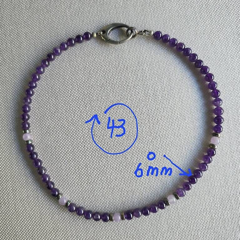 Catenine: Collier en véritable Améthyste  – Usato da Orbe venduto da Adaline.64