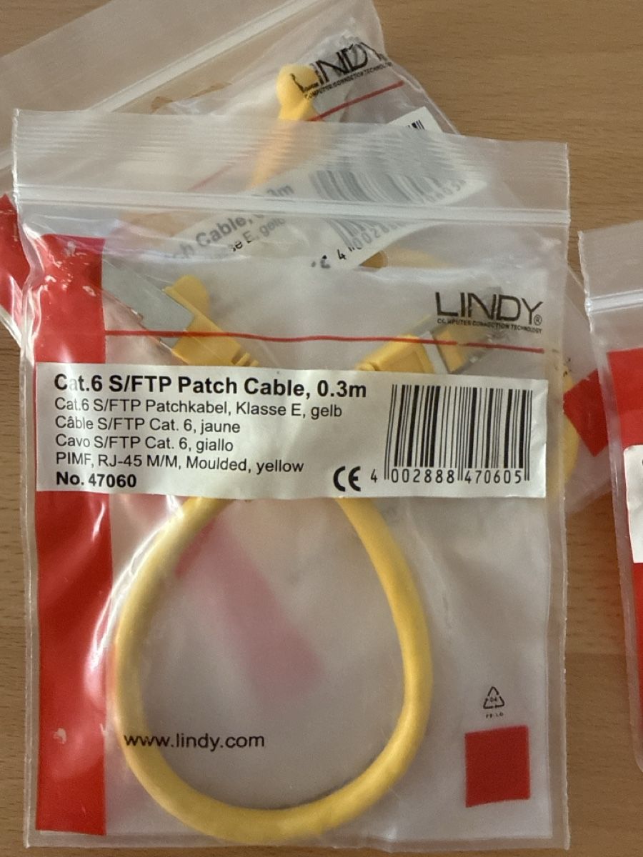 Cavi: 5 Lindy Cat.6 S/FTP Patchkabel 0.3m gelb neu – Nuovo e nell'imballaggio originale da Wallisellen venduto da watcher01