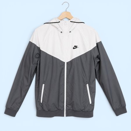 Nike Windbreaker Jacke – Grau/Weiss – Grösse M – 