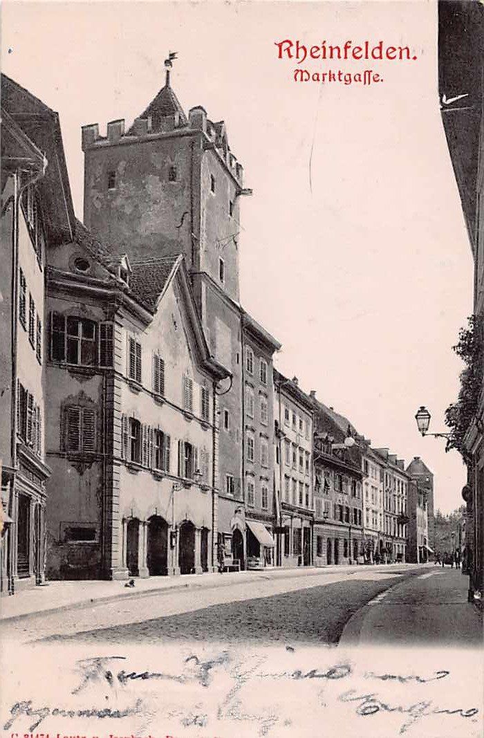 Cartoline postali: GRUSS aus RHEINFELDEN - alte Ansichtskarte 1902 – Usato da Winterthur venduto da SchatzchischtliWinti