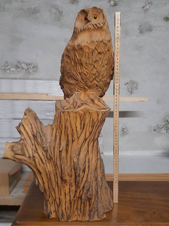 Sculture & Statue: Eule aus Massivholz geschnitzt – Usato da Stans venduto da Baggenstos11 1