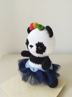 Panda ballerine au crochet fait main, cadeau de Noël! 14 cm