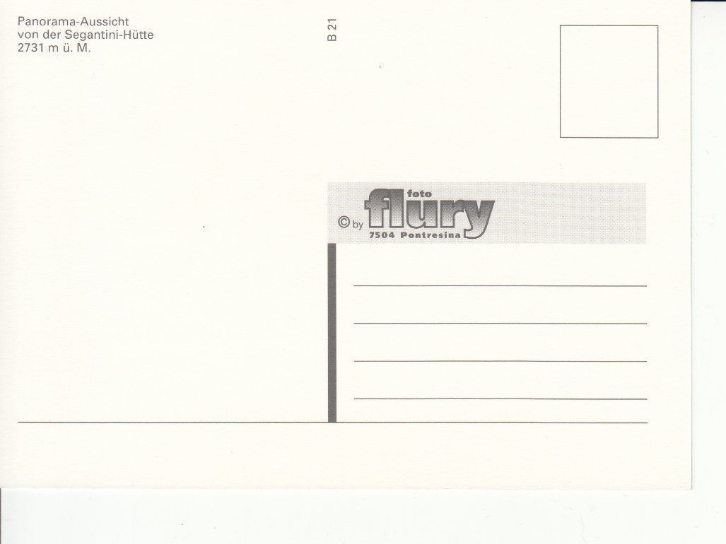 Ansichtskarten: Segantini - Hütte um 1995 – Gebraucht aus Bürglen TG von StampGraf 1