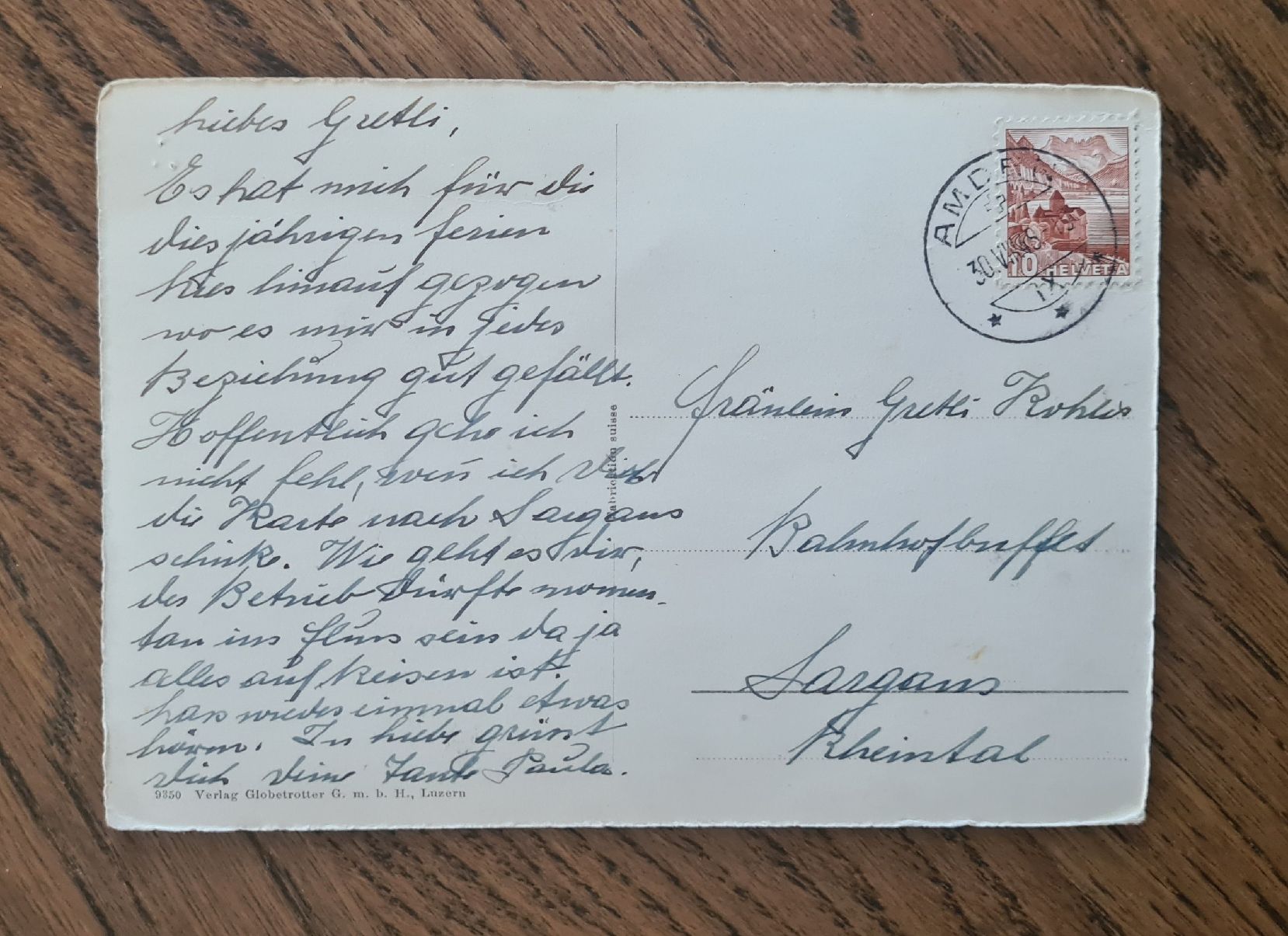 Cartoline postali: Amden 1945 – Usato da Ebikon venduto da Donar50 2