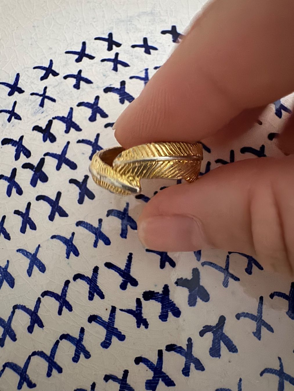 Bagues: Gold colored feather wrap around ring – D'occasion à Zürich par kri_zhv2 3
