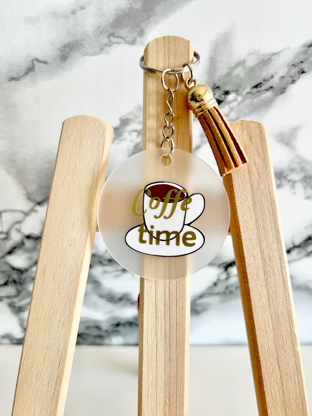 Portachiavi: Handmade Schlüsselanhänger "Coffee time" – Nuovo e nell'imballaggio originale da Hitzkirch venduto da cindys_handwerk