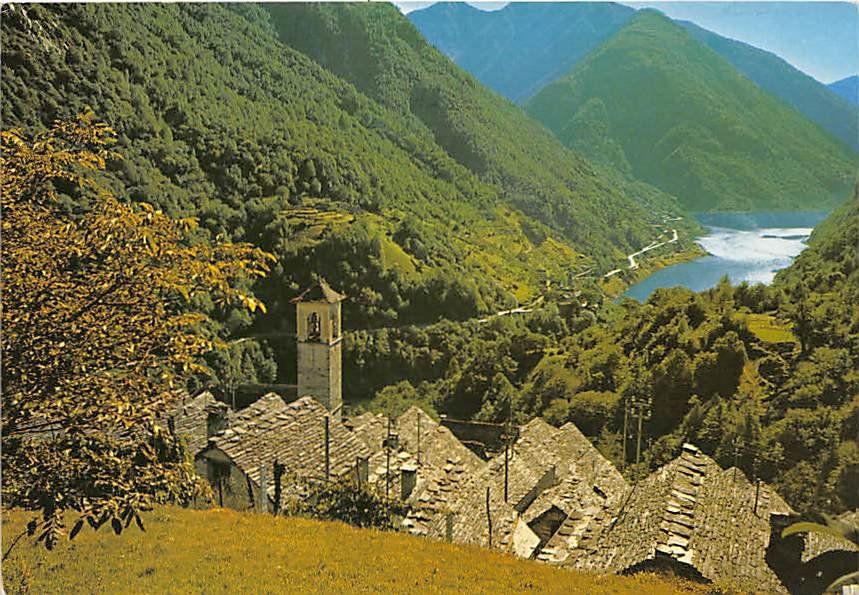 Cartoline postali: TI - Corippo, Valle Verzasca – Usato da Ottikon b.Kemptth. venduto da Neptun1974