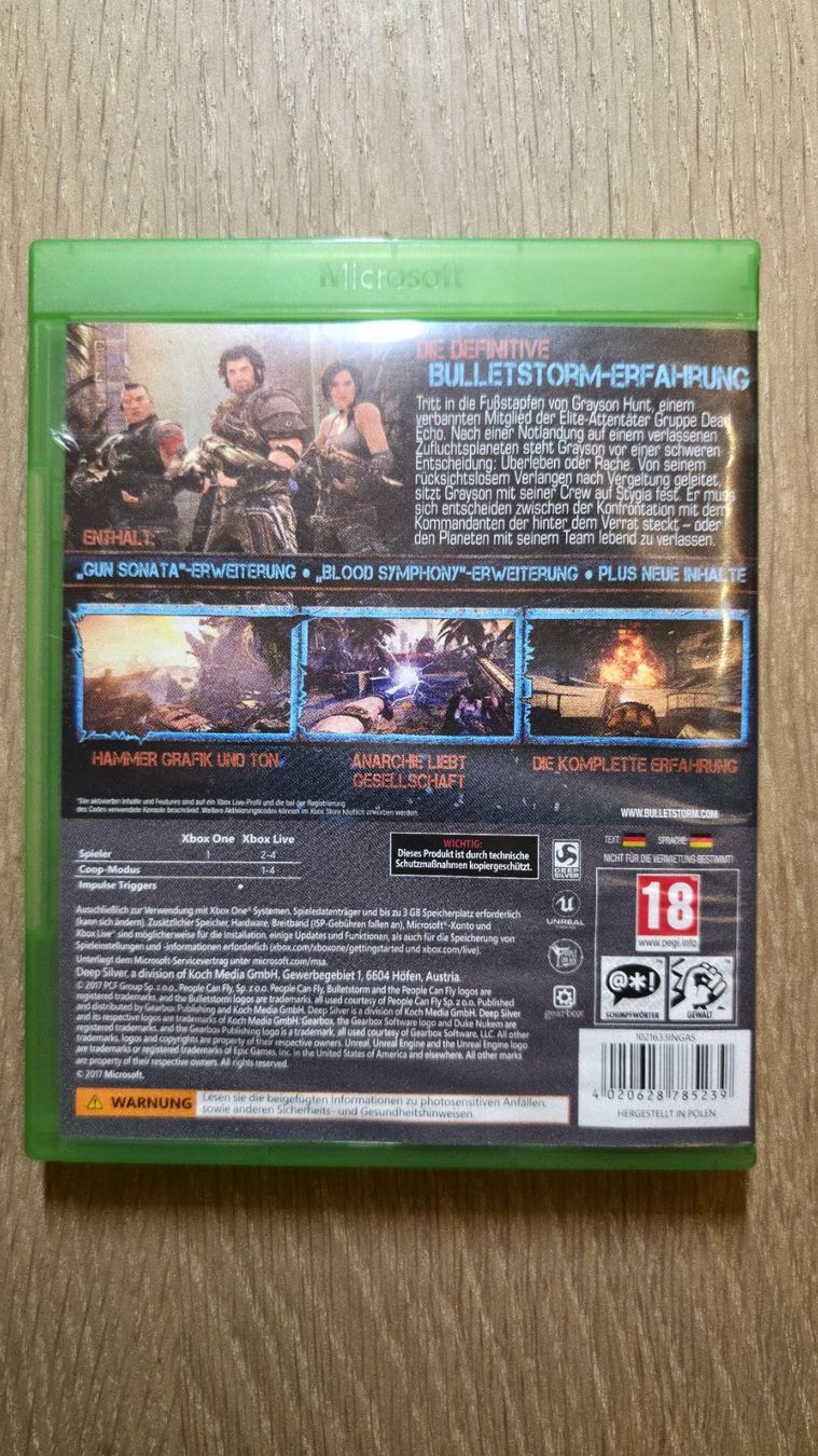 Microsoft Spiele: XBox One, Game, Bulletstorm Full Clip Edition, OVP – Gebraucht aus Sirnach von TheMrFreeman 1
