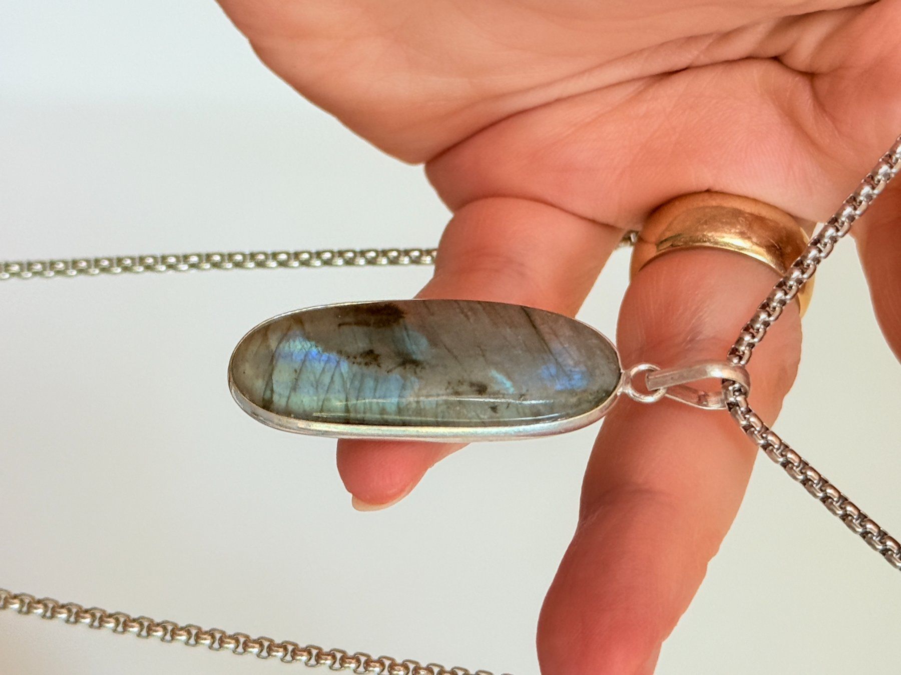Catenine: Collier avec labradorite - Élégant & Naturel! – Nuovo e nell'imballaggio originale da Genève venduto da AWWA 9