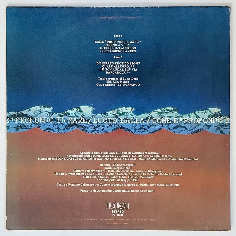 Dischi in vinile: Lucio Dalla  Com'è profondo il mare – Usato da Basel venduto da dietschy77 1