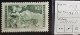 W) 179, Gebirgslandschaft Jungfrau feiner Falz Kt. 350.-