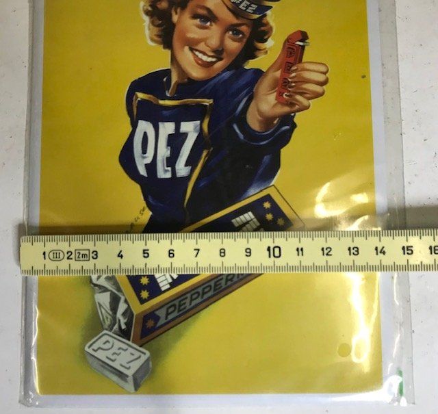 Ansichtskarten: grosse Metall-Postkarte Werbung PEZ – Neu (gemäss Beschreibung) aus Zürich von gigimai67 3