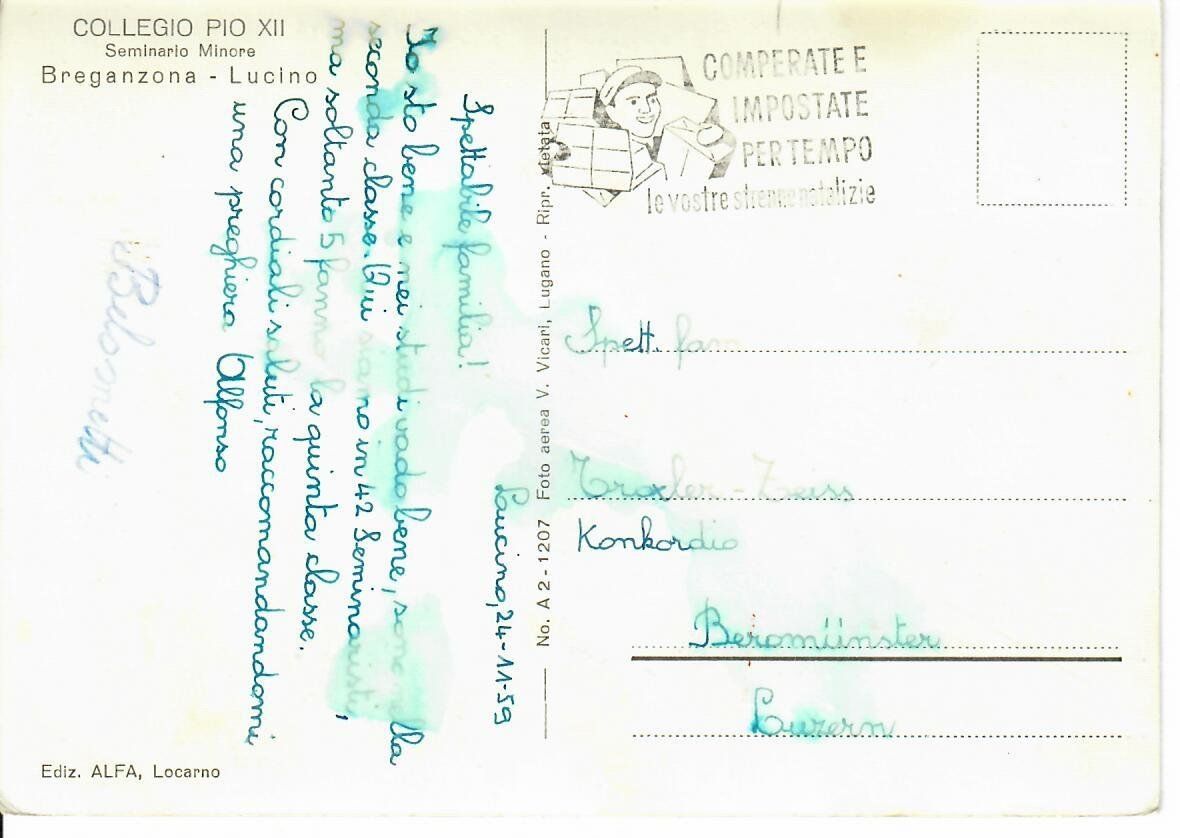 Cartoline postali: Breganzona – Usato da Hochdorf venduto da Ziegel-16 1