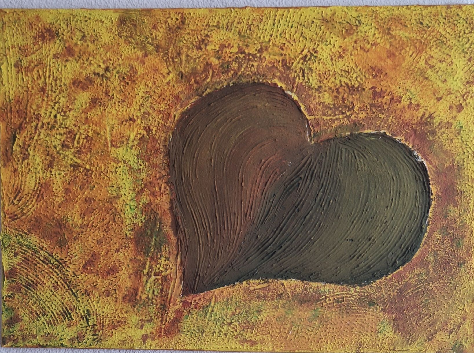 Dipinti: Abstraktes Acrylbild, Herz, Strukturpaste – Nuovo (secondo la descrizione) da Bassersdorf venduto da Makeje58