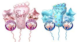 9 Tlg. Junge Mädchen Folie Ballon SET für neu geboren