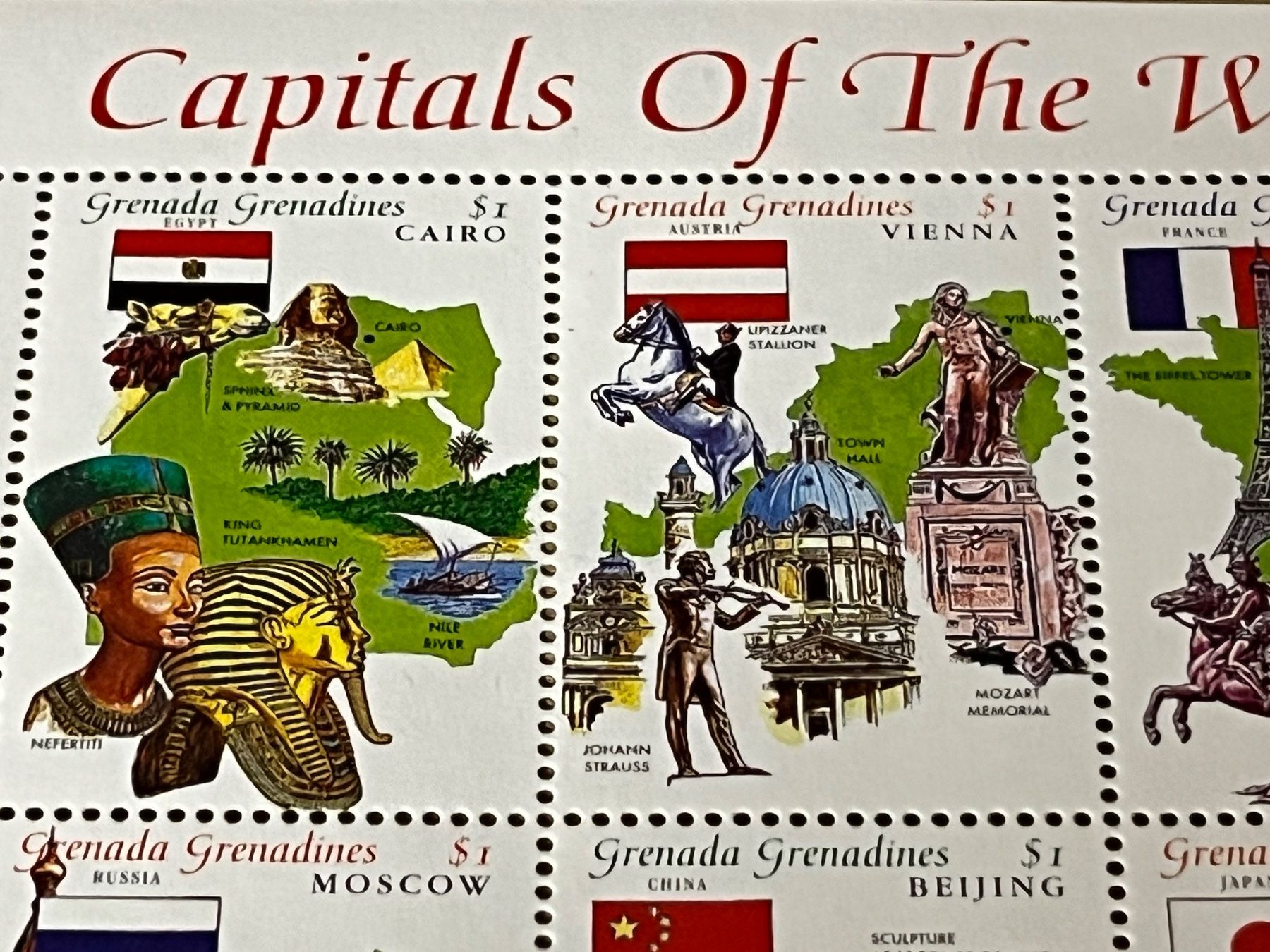 Tutti i francobolli: Briefmarken Hauptstädte der Welt Grenada Bogen – Nuovo e nell'imballaggio originale da Zürich venduto da engebrunau 2