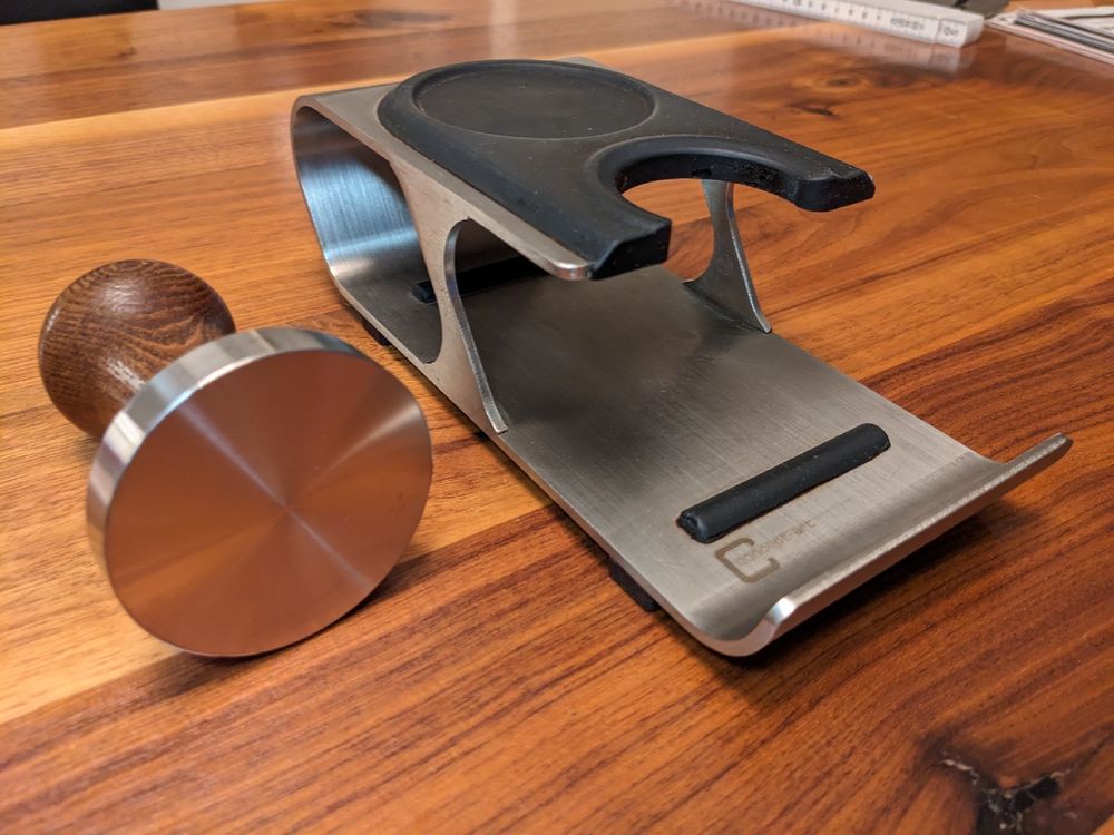 Irishom 3-in-1 Espresso Station Walnussholz - Abklopfbehälter & Tamperhalter 51/54mm