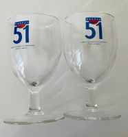 Zwei originale, französische Pastis 51 Ballongläser