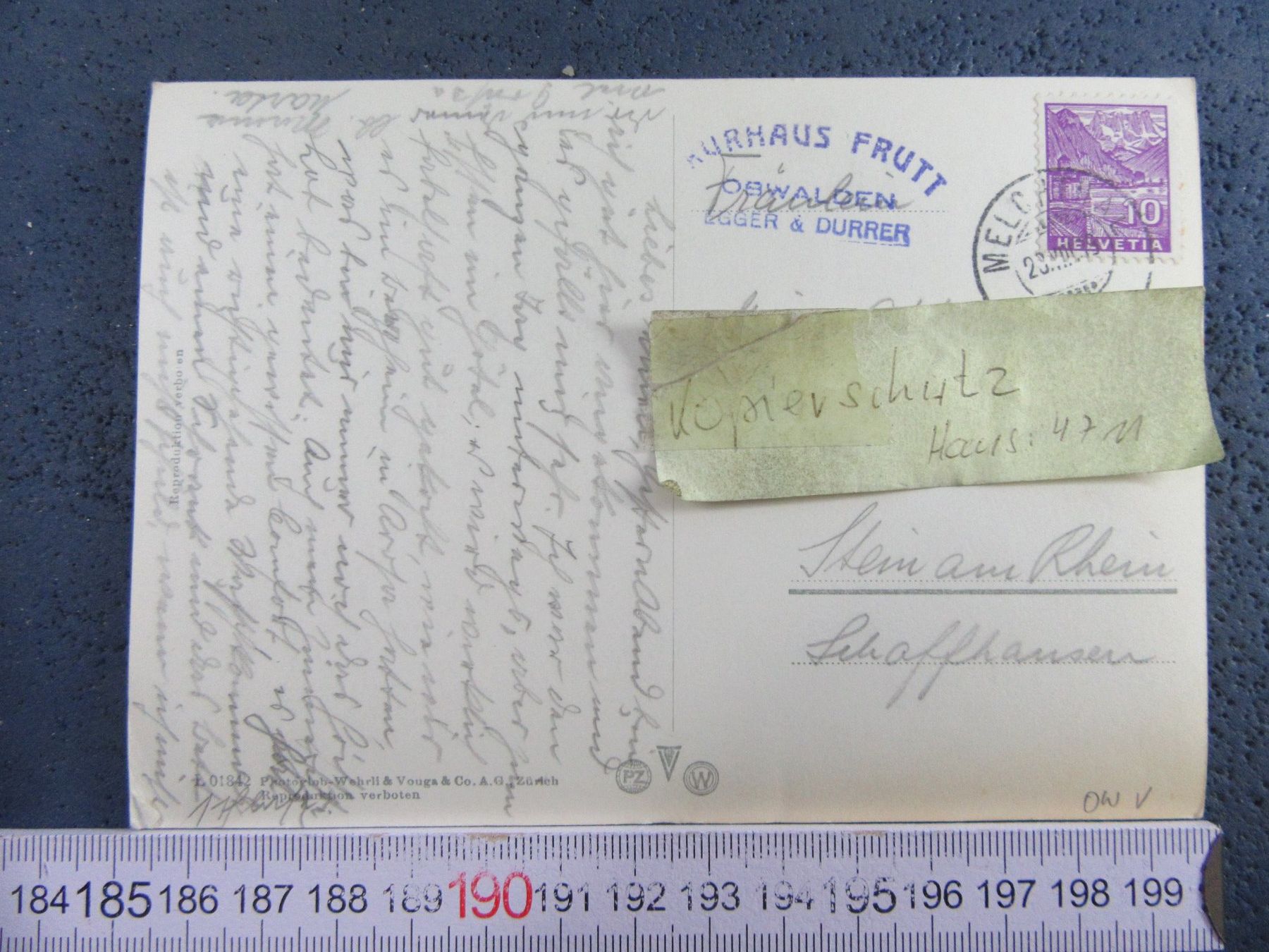Cartoline postali: KURHAUS FRUTT ONW AK – Usato da Ettingen venduto da Hausi4711 1