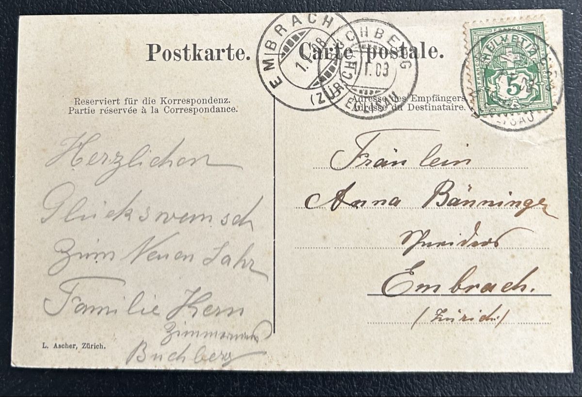 Cartoline postali: Gruss aus Buchberg SH 3-Bildrig  – Usato da Horw venduto da Tellbub 1