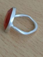 Vintage Silberring mit Karneol Stein, Grösse 11