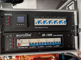 2x Stromverteiler in Rack 6HE eingebaut