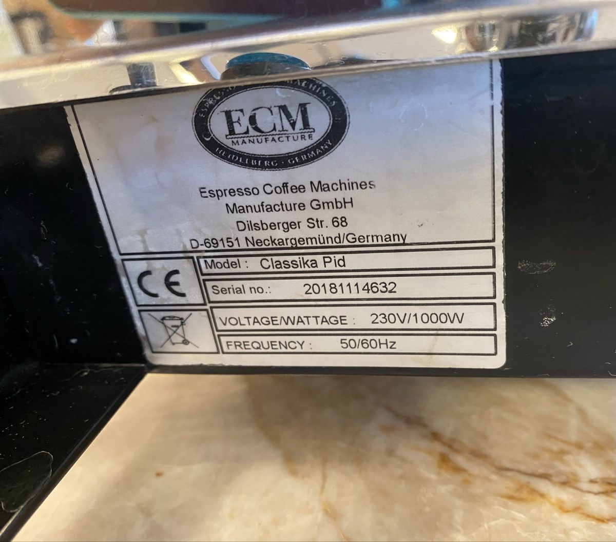 ECM Manufacture Kaffeemaschinen & Espressomaschinen: ECM Classika Pid Espressomaschine mit PID, Chrom, gebraucht – Gebraucht aus Muhen von Sonnenerbse 1