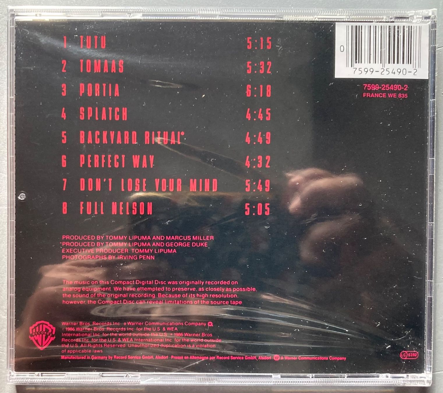 CD: MILES DAVIS - TUTU – Nuovo e nell'imballaggio originale da Poliez-Pittet venduto da Newtown-Records 1