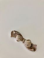 Seltene Brosche in Schleifenform Silber 935 mit Markasiten