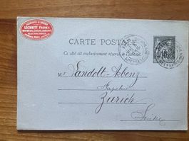 Postkarte 1884 Frankreich   (G1912)