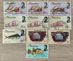 10 Briefmarken timbres Poissons Mauritius francobolli pesci
