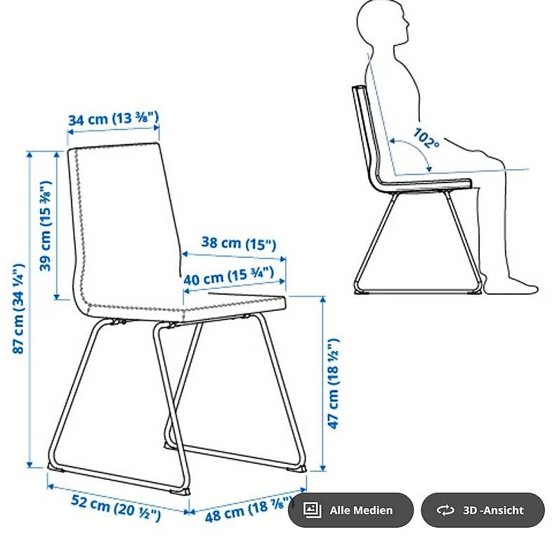 Ikea Sedie: Stühle (4 Stk.) – Usato da Luzern venduto da cha_c5dt 1