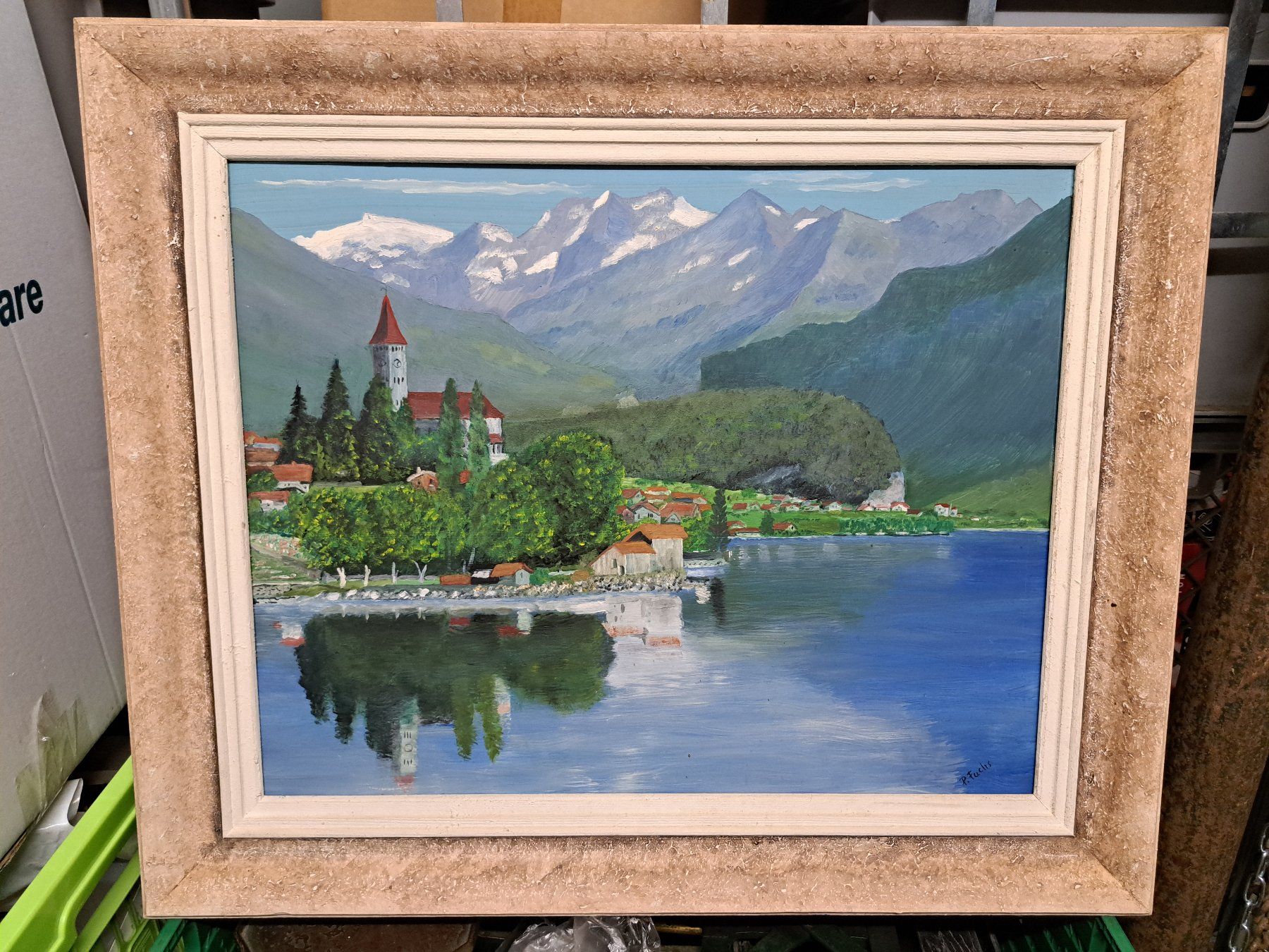 Dipinti: Landschaftsbild: Brienzersee mit Bergen – Usato da Bern venduto da Patinaa