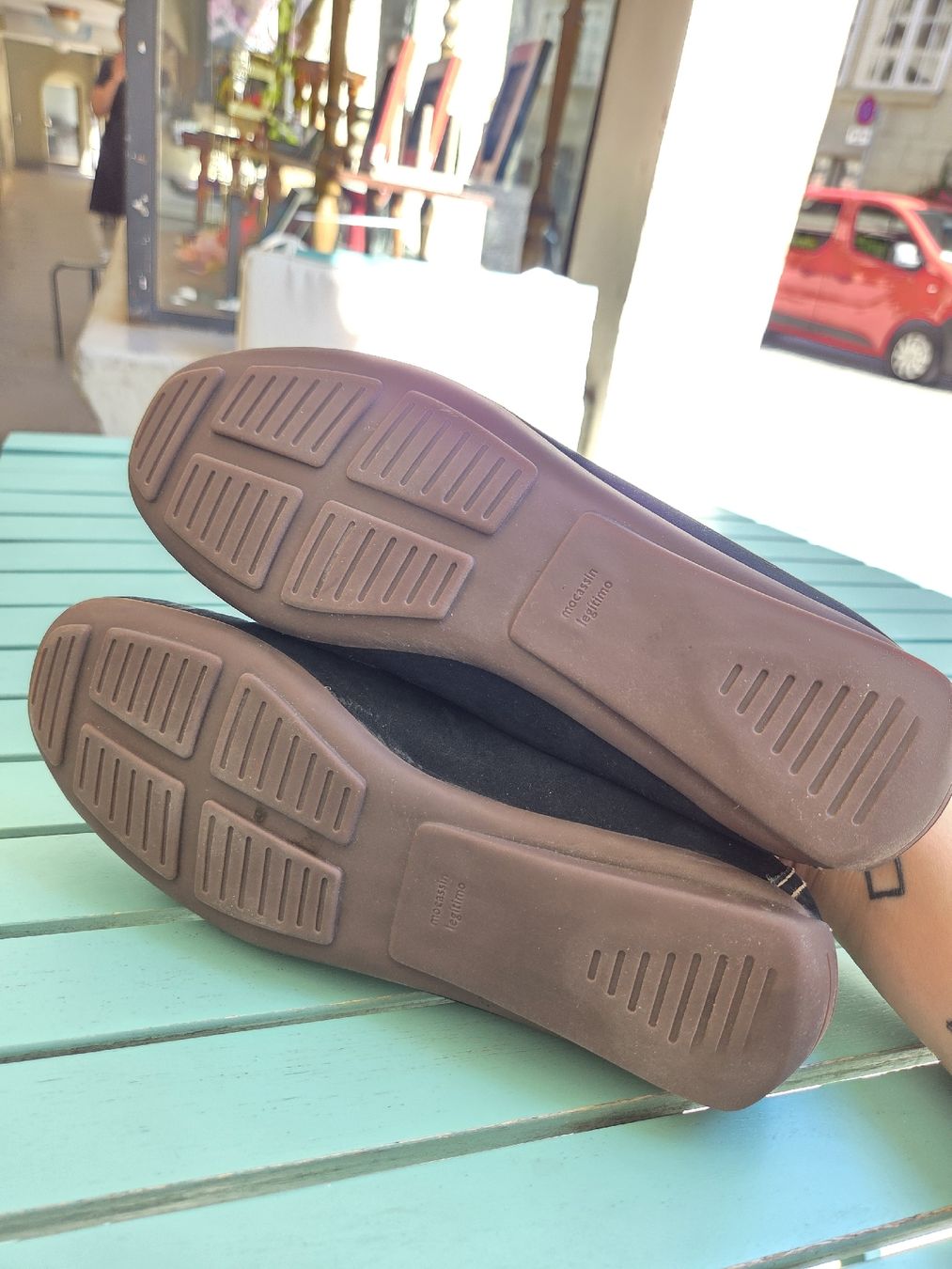 Walder Scarpe da donna: Walder Leder Mokassins Gr. 39 Dunkelblau – Usato da Bern venduto da -Aniko- 6