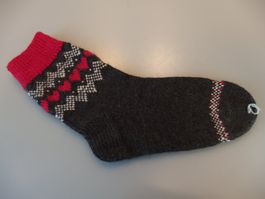 Wollsocken für Winterzeit, handgestrickt, Grösse 39 - 40.