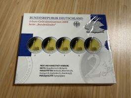 Germany 2 Euro Coin Set 2008 Bundesländer Hamburg Mint Brill