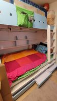3 Bett Hochbett Doppelstockbett weiß blau