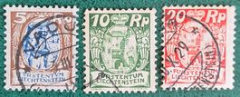Lot de 3 timbres du Liechtenstein, années 1924-1926
