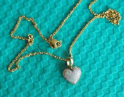 750k. G-Goldkette mit Diamantanhänger in 750k.