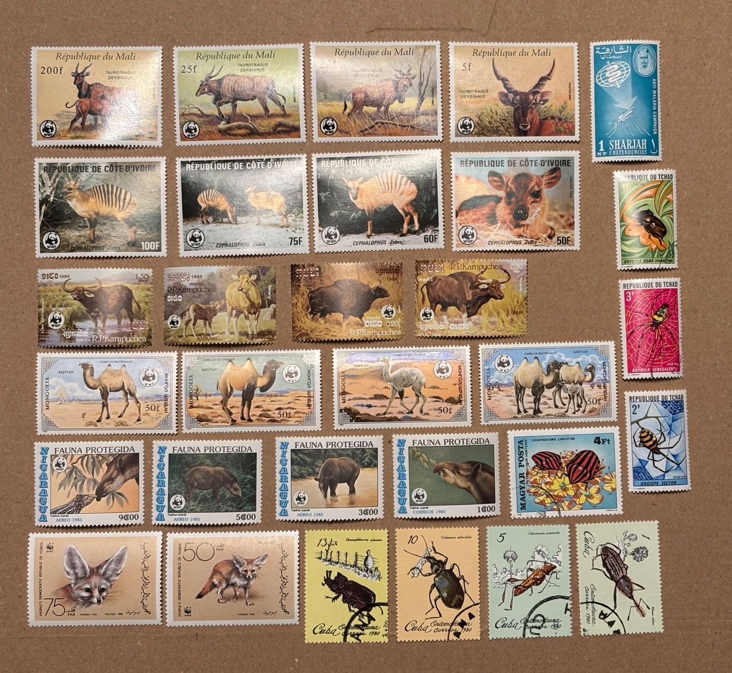 Alle Briefmarken: 27 verschiedene Briefmarken div. Länder mit Wildtieren – Gebraucht aus Baar von bricksandmore 1