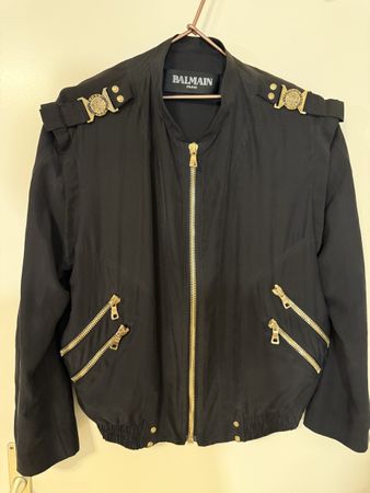 BALMAIN Seiden-Bomberjacke- Made in France– Gr. 40(M) 