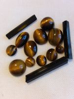 Tigerauge und Onyx Steine, Schmucksteine