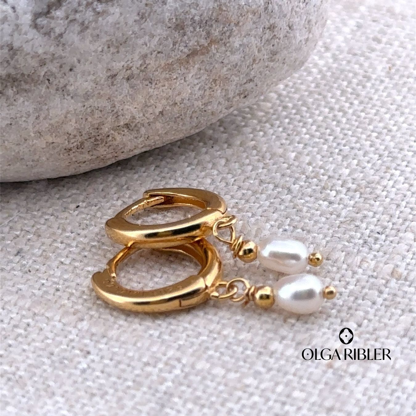 Olga Ribler Orecchini pendenti & Orecchini a lobo: Creolen mit Perlen Sterling Silber 925 – Nuovo (secondo la descrizione) da Luzern venduto da Schmuckoutlet 1