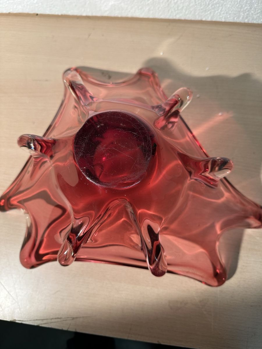 Ciotole: Coupe décorative en verre rose – Usato da Lausanne venduto da artnouveau04 5