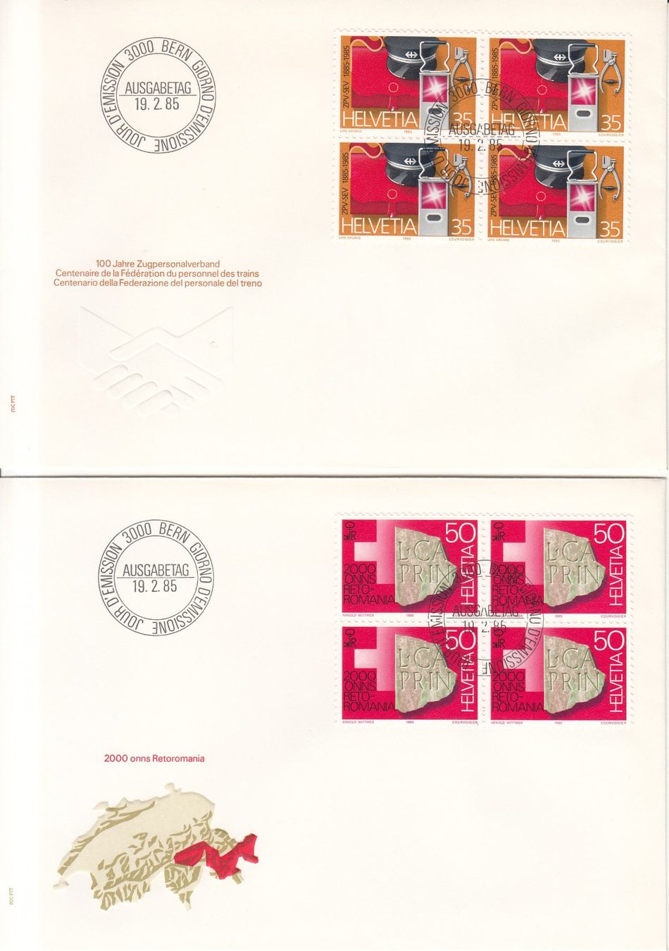Tutti i francobolli: SBK 711 - 714 im 4er-Block FDC – Usato da Bürglen TG venduto da StampGraf 1