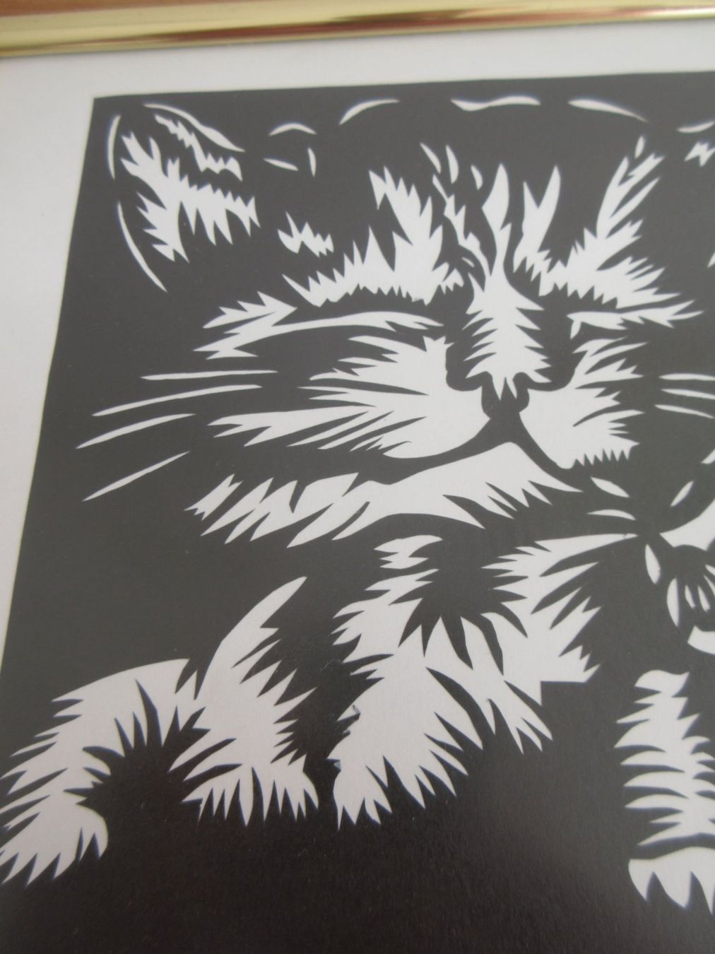 Grafica & Litografie: Katzenbild Scherenschnitt, signiert 95 – Usato da Binningen venduto da tempipassati 1